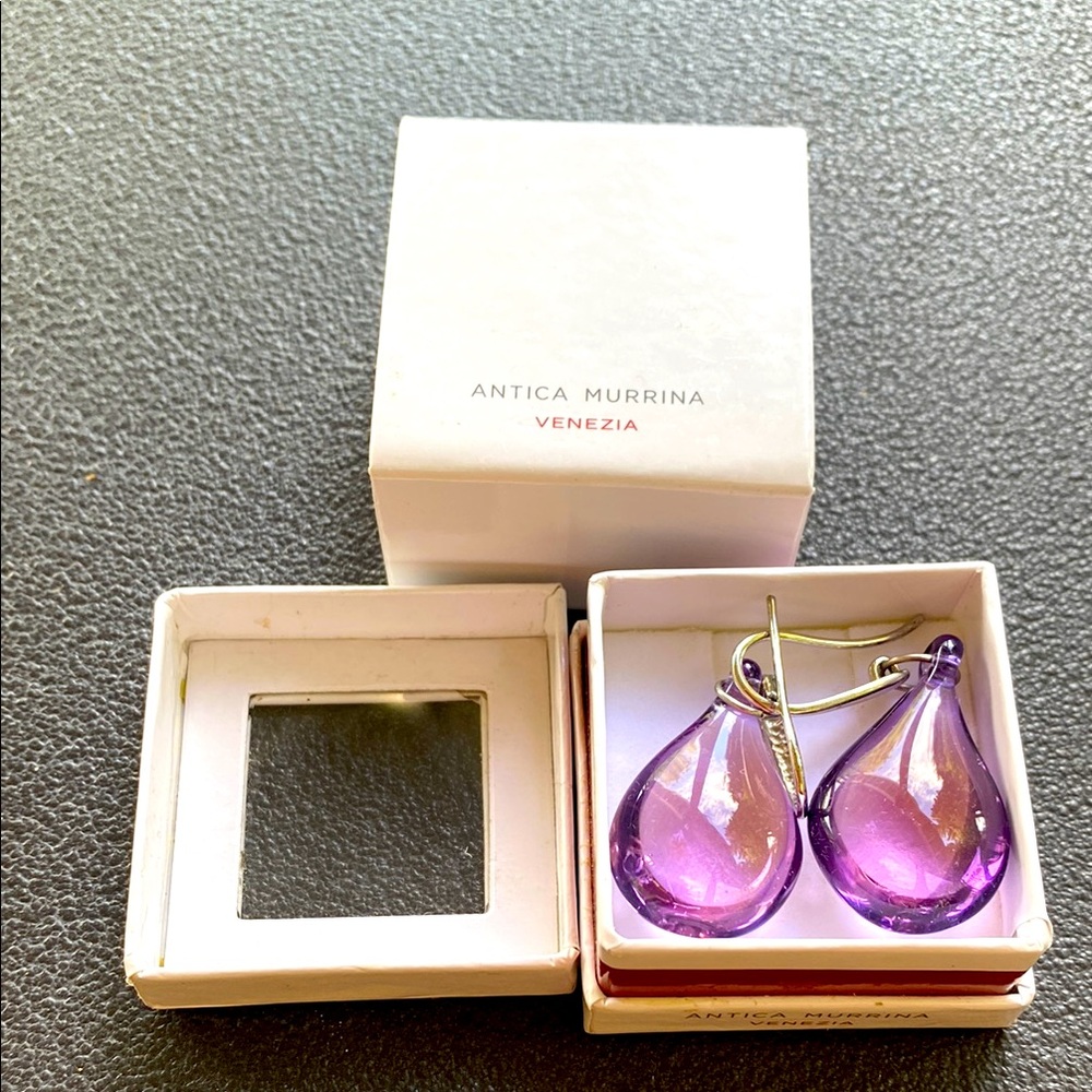 Antica Murrina Purple Teardrop Earrings